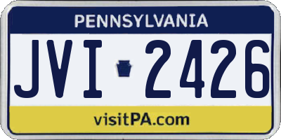 PA license plate JVI2426