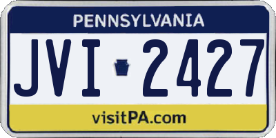 PA license plate JVI2427