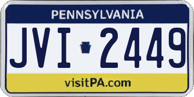 PA license plate JVI2449