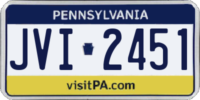 PA license plate JVI2451