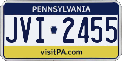 PA license plate JVI2455