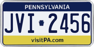 PA license plate JVI2456