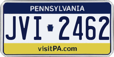 PA license plate JVI2462