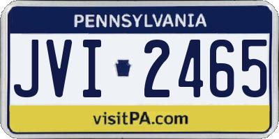 PA license plate JVI2465
