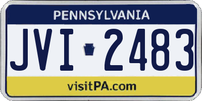 PA license plate JVI2483