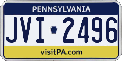 PA license plate JVI2496