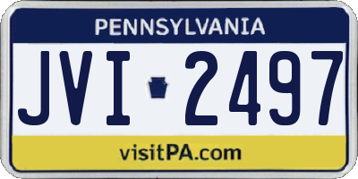 PA license plate JVI2497