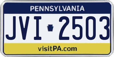 PA license plate JVI2503