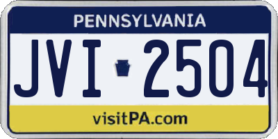 PA license plate JVI2504