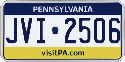 PA license plate JVI2506