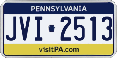 PA license plate JVI2513