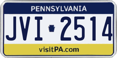 PA license plate JVI2514