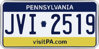 PA license plate JVI2519