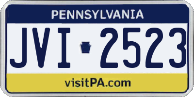 PA license plate JVI2523