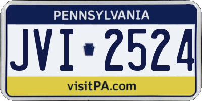 PA license plate JVI2524