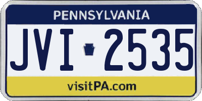 PA license plate JVI2535