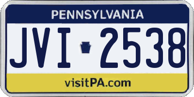 PA license plate JVI2538