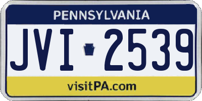 PA license plate JVI2539