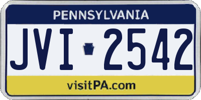 PA license plate JVI2542