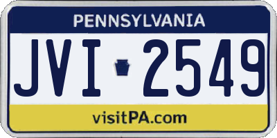 PA license plate JVI2549