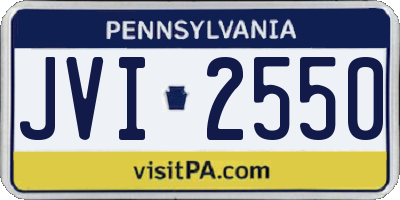 PA license plate JVI2550