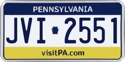 PA license plate JVI2551