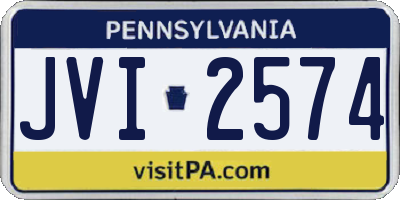 PA license plate JVI2574