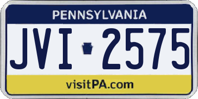 PA license plate JVI2575