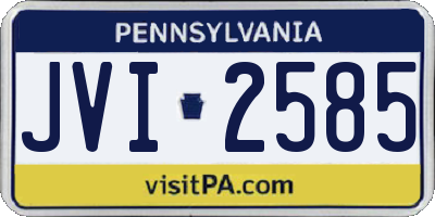 PA license plate JVI2585
