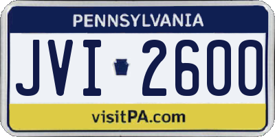 PA license plate JVI2600