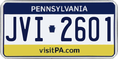 PA license plate JVI2601
