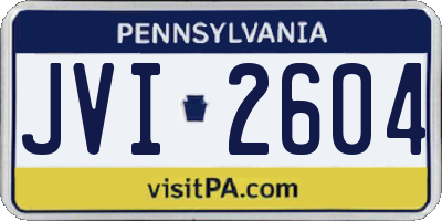 PA license plate JVI2604