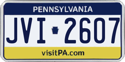 PA license plate JVI2607