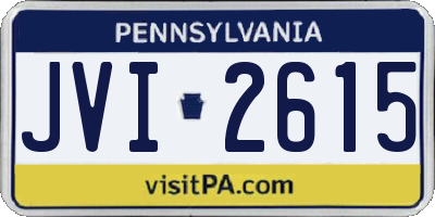 PA license plate JVI2615