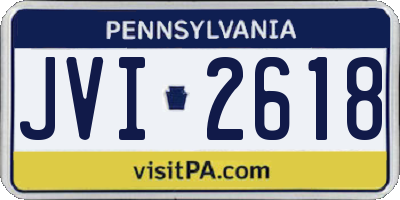 PA license plate JVI2618