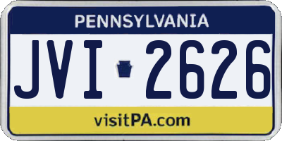PA license plate JVI2626