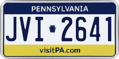 PA license plate JVI2641