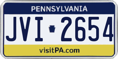 PA license plate JVI2654