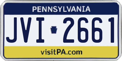 PA license plate JVI2661