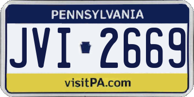 PA license plate JVI2669