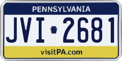 PA license plate JVI2681