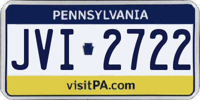 PA license plate JVI2722