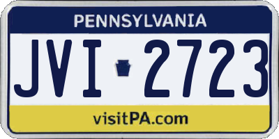 PA license plate JVI2723
