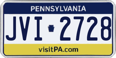 PA license plate JVI2728