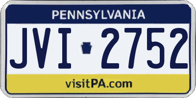 PA license plate JVI2752