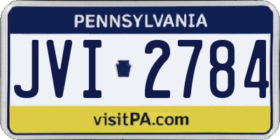 PA license plate JVI2784