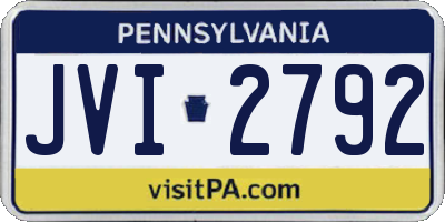 PA license plate JVI2792