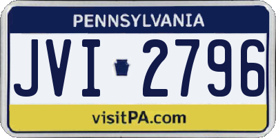 PA license plate JVI2796
