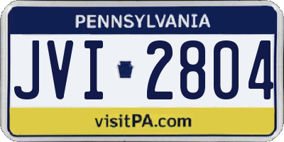 PA license plate JVI2804