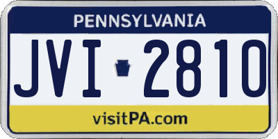 PA license plate JVI2810